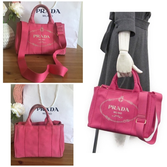 Prada Handbags - 🛍 Authentic Prada Pink Canapa Tote